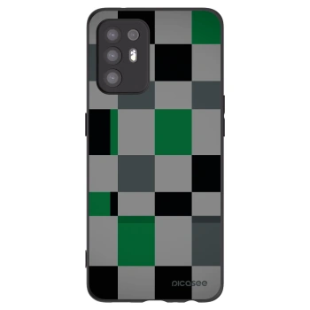 Picasee husă neagră din silicon pentru OPPO A94 5G - Block Grid