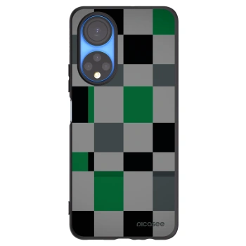 Picasee husă neagră din silicon pentru Honor X7 - Block Grid