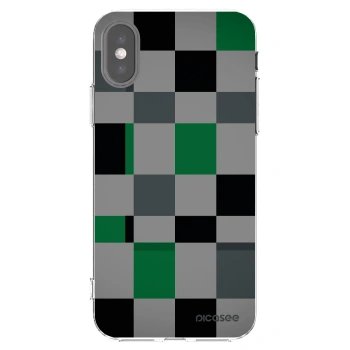Picasee husă transparentă din silicon pentru Apple iPhone X/XS - Block Grid