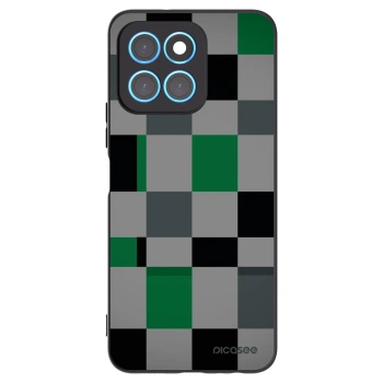 Picasee husă neagră din silicon pentru Honor X8 5G - Block Grid