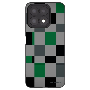 Picasee husă neagră din silicon pentru Honor X8a - Block Grid
