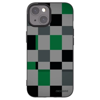 Picasee husă neagră din silicon pentru Apple iPhone 15 - Block Grid