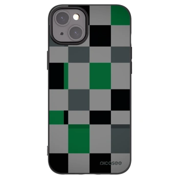 Picasee husă neagră din silicon pentru Apple iPhone 15 Plus - Block Grid