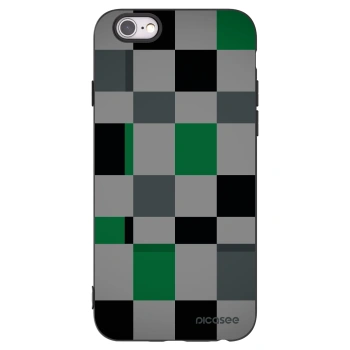 Picasee husă neagră din silicon pentru Apple iPhone 6/6S - Block Grid