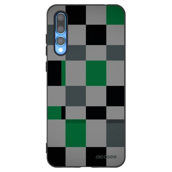 Picasee husă neagră din silicon pentru Huawei P20 Pro - Block Grid