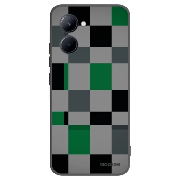 Picasee husă neagră din silicon pentru Realme C33 (2023) - Block Grid
