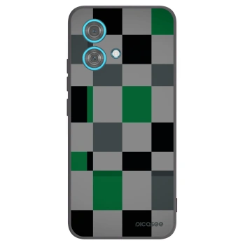 Picasee husă neagră din silicon pentru Motorola Edge 40 Neo - Block Grid