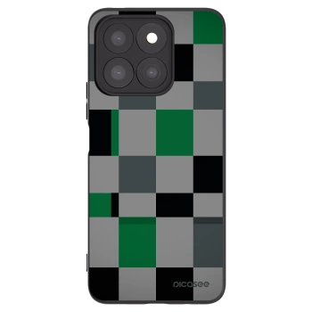 Picasee husă neagră din silicon pentru Honor X8b - Block Grid