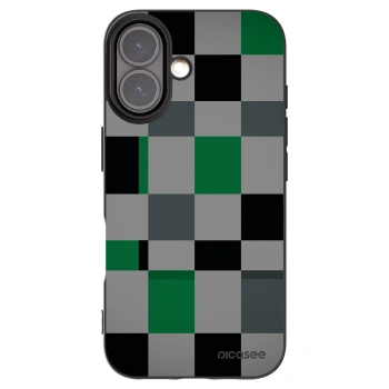 Picasee husă neagră din silicon pentru Apple iPhone 16 - Block Grid