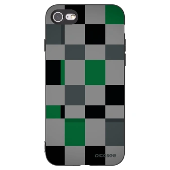 Picasee husă neagră din silicon pentru Apple iPhone 8 - Block Grid