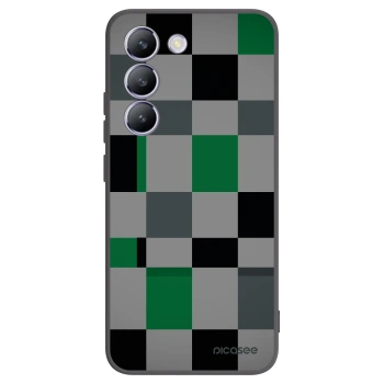 Picasee husă neagră din silicon pentru Vivo V40 SE 5G - Block Grid