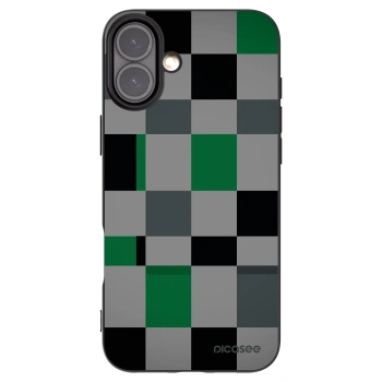 Picasee husă neagră din silicon pentru Apple iPhone 16 Plus - Block Grid