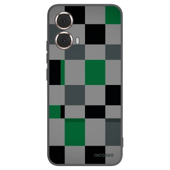 Picasee husă neagră din silicon pentru Motorola Moto G85 - Block Grid