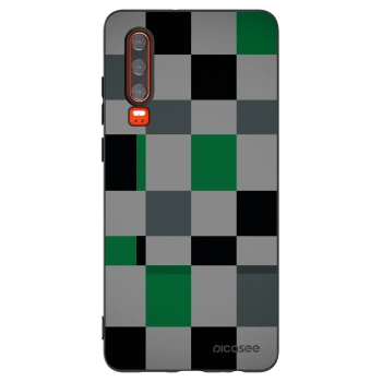 Picasee husă neagră din silicon pentru Huawei P30 - Block Grid