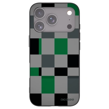 Picasee husă neagră din silicon pentru Apple iPhone 17 Pro - Block Grid