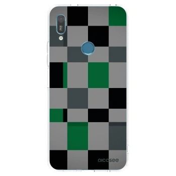 Picasee husă transparentă din silicon pentru Huawei Y6 2019 - Block Grid