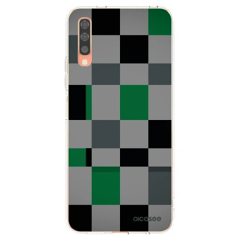 Picasee husă transparentă din silicon pentru Samsung Galaxy A70 A705F - Block Grid