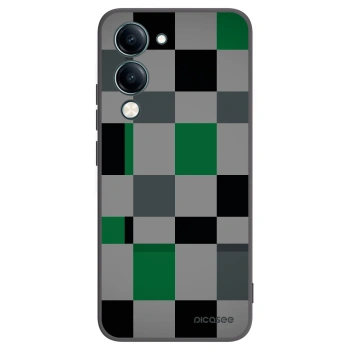 Picasee husă neagră din silicon pentru Vivo Y29s 5G - Block Grid