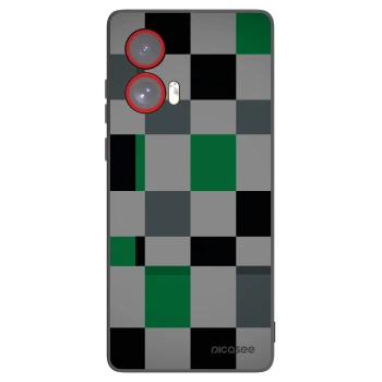 Picasee husă neagră din silicon pentru Motorola Edge 50 Fusion - Block Grid