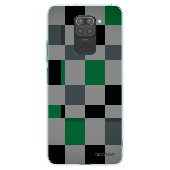 Picasee husă neagră din silicon pentru Xiaomi Redmi Note 9 - Block Grid