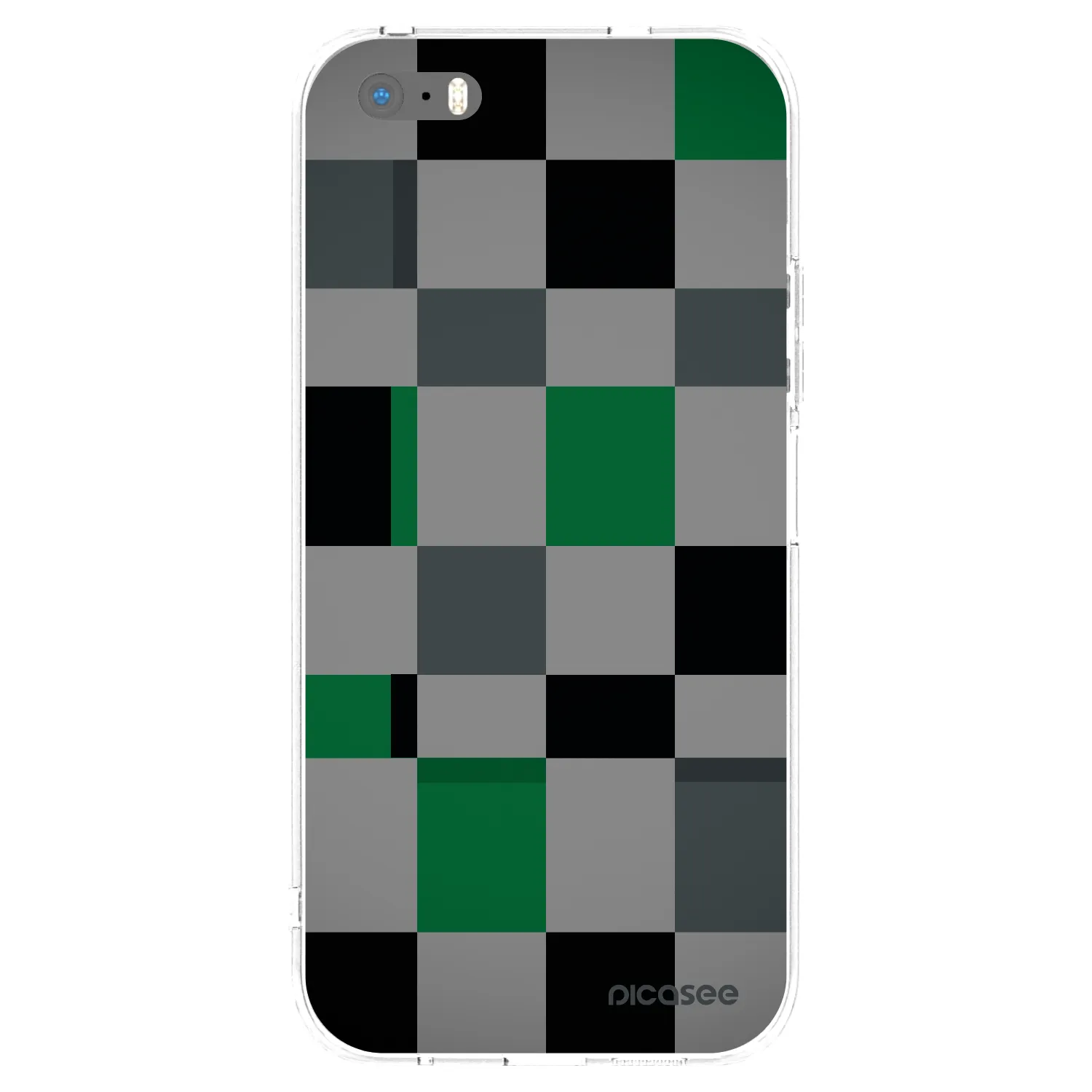 Picasee husă transparentă din silicon pentru Apple iPhone 5/5S/SE - Block Grid