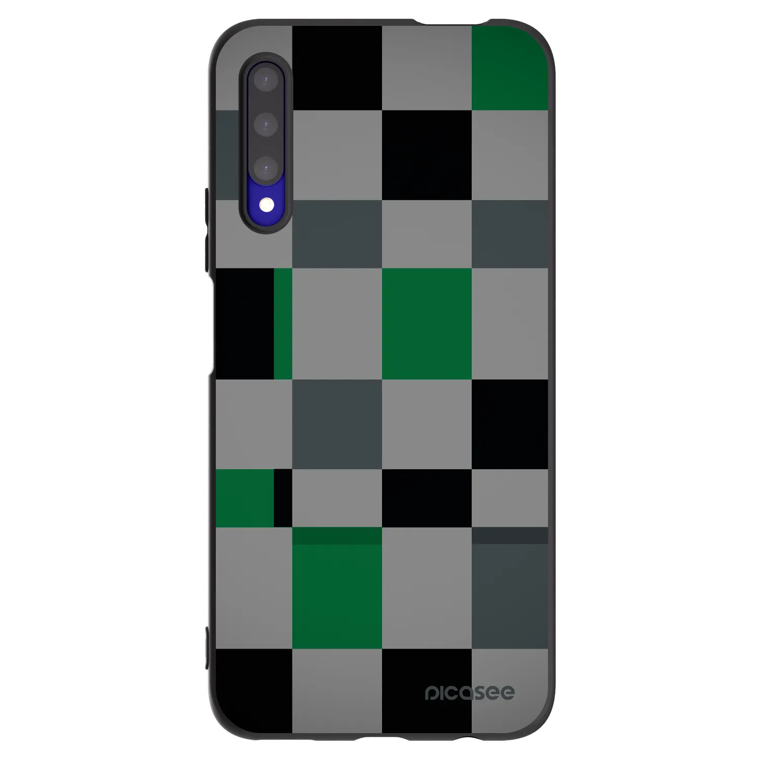 Picasee husă neagră din silicon pentru Honor 9X Pro - Block Grid