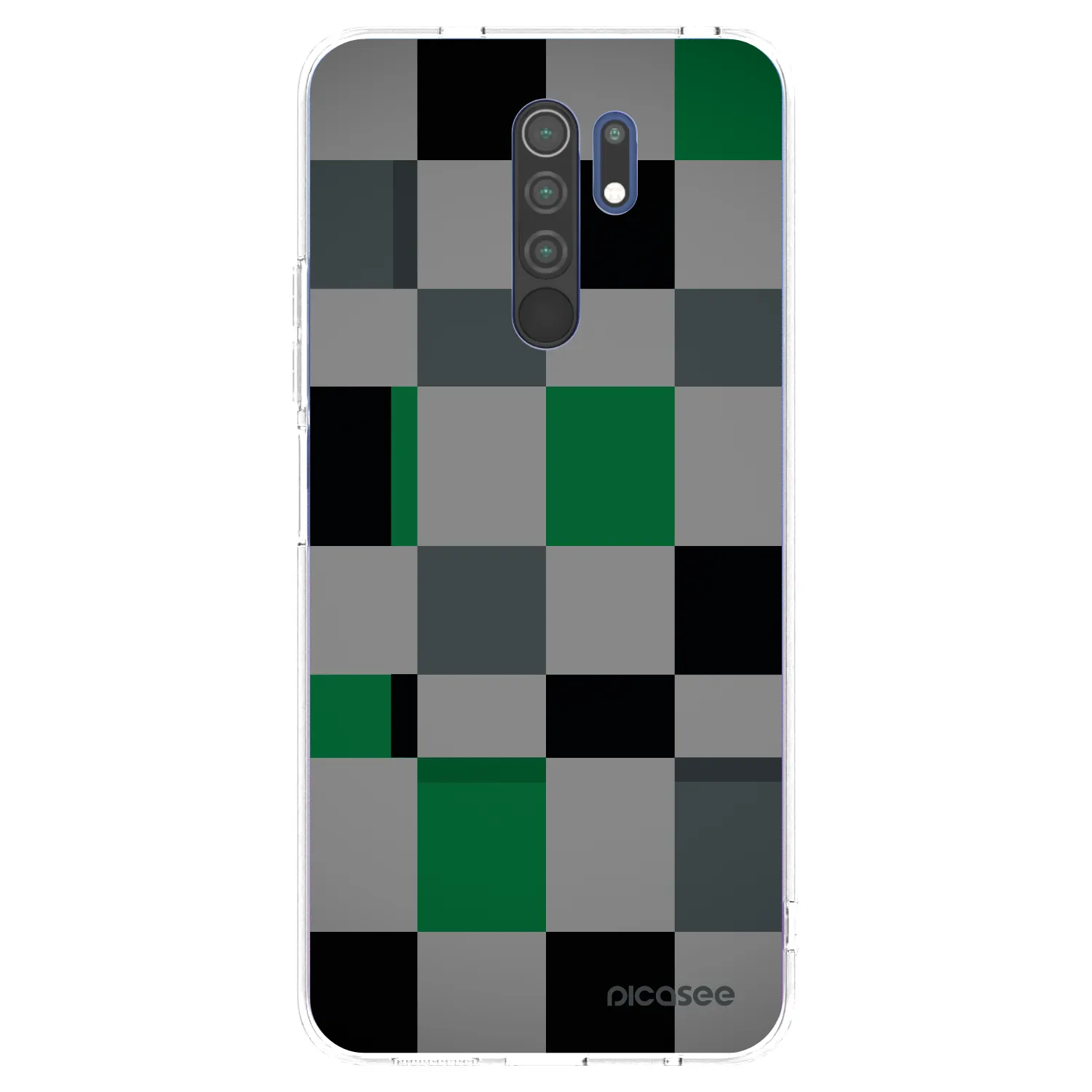 Picasee husă transparentă din silicon pentru Xiaomi Redmi 9 - Block Grid