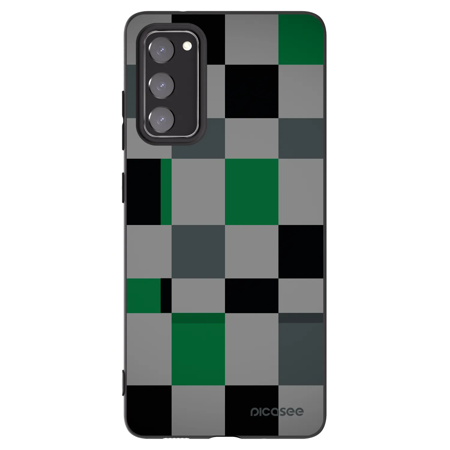 Picasee husă neagră din silicon pentru Samsung Galaxy S20 FE - Block Grid