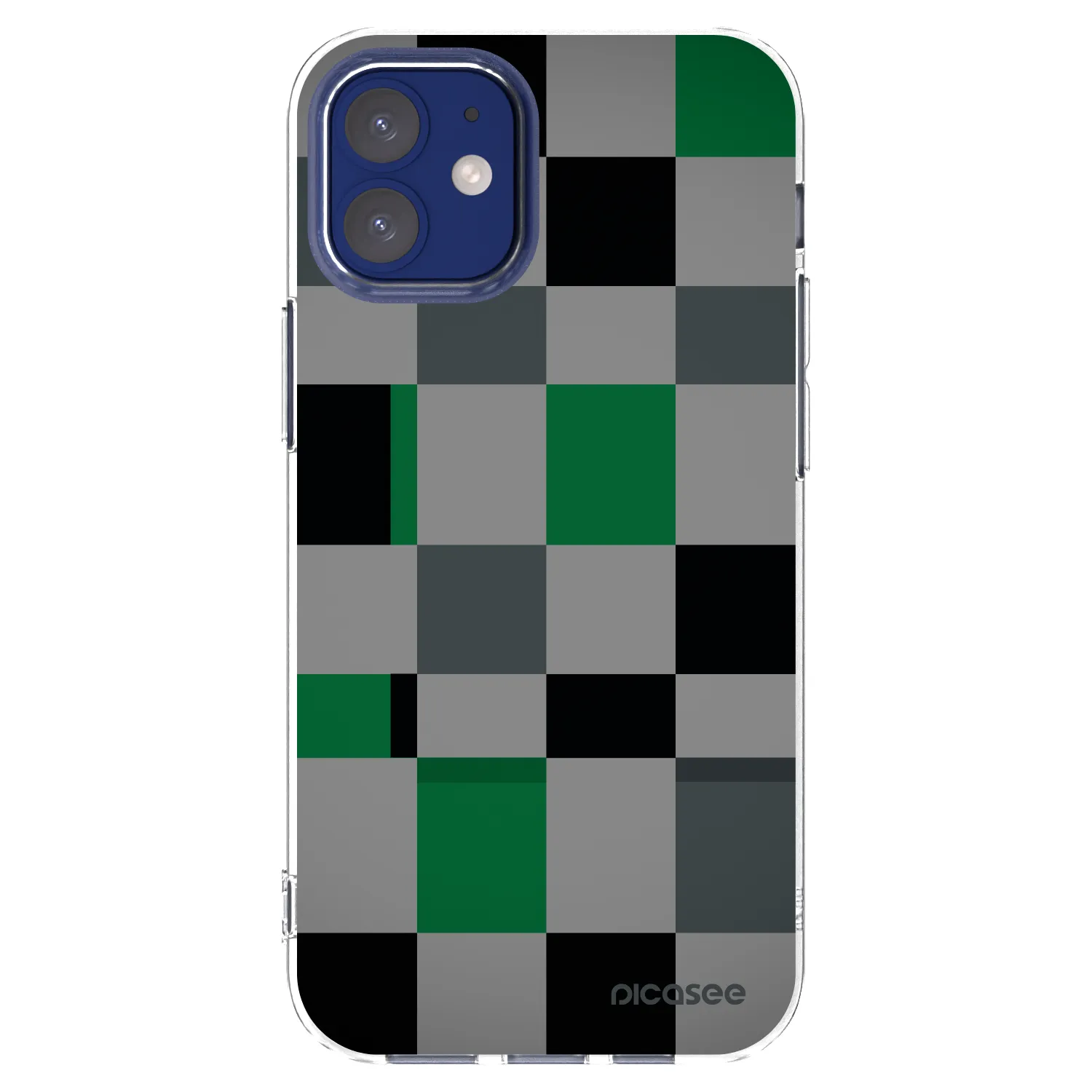 Picasee husă transparentă din silicon pentru Apple iPhone 12 mini - Block Grid