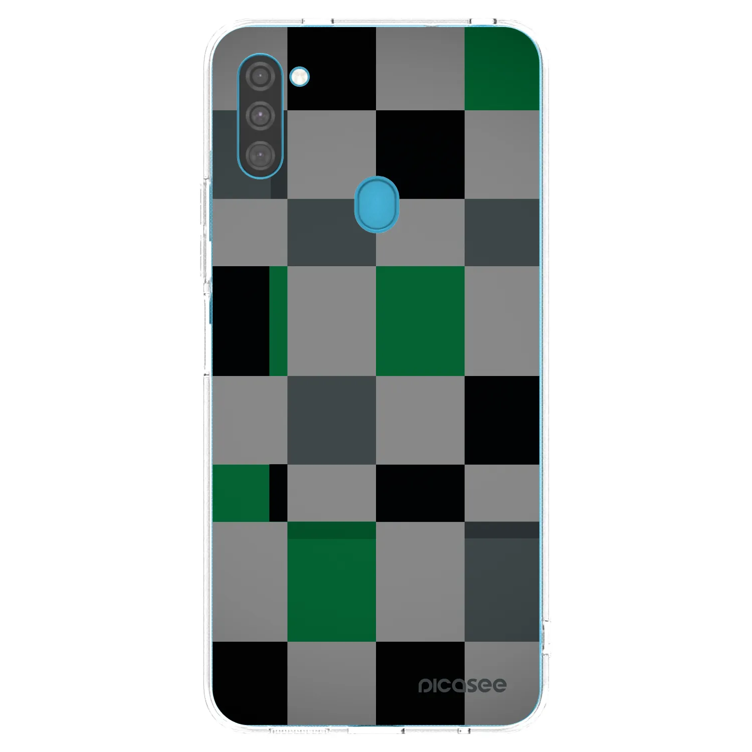 Picasee husă transparentă din silicon pentru Samsung Galaxy M11 - Block Grid