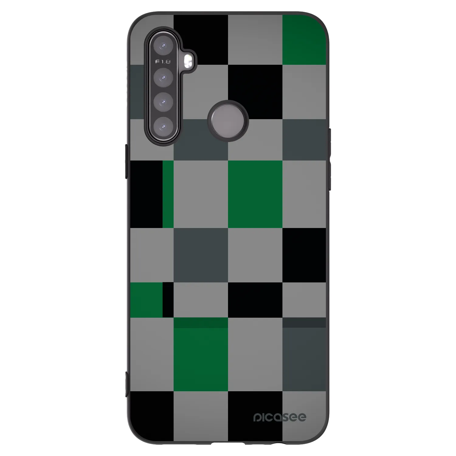 Picasee husă neagră din silicon pentru Realme 6i - Block Grid