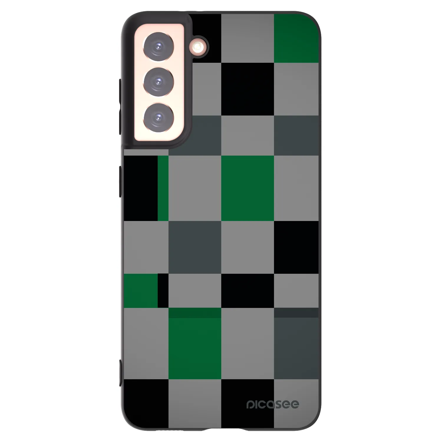 Picasee husă neagră din silicon pentru Samsung Galaxy S21 5G G991B - Block Grid