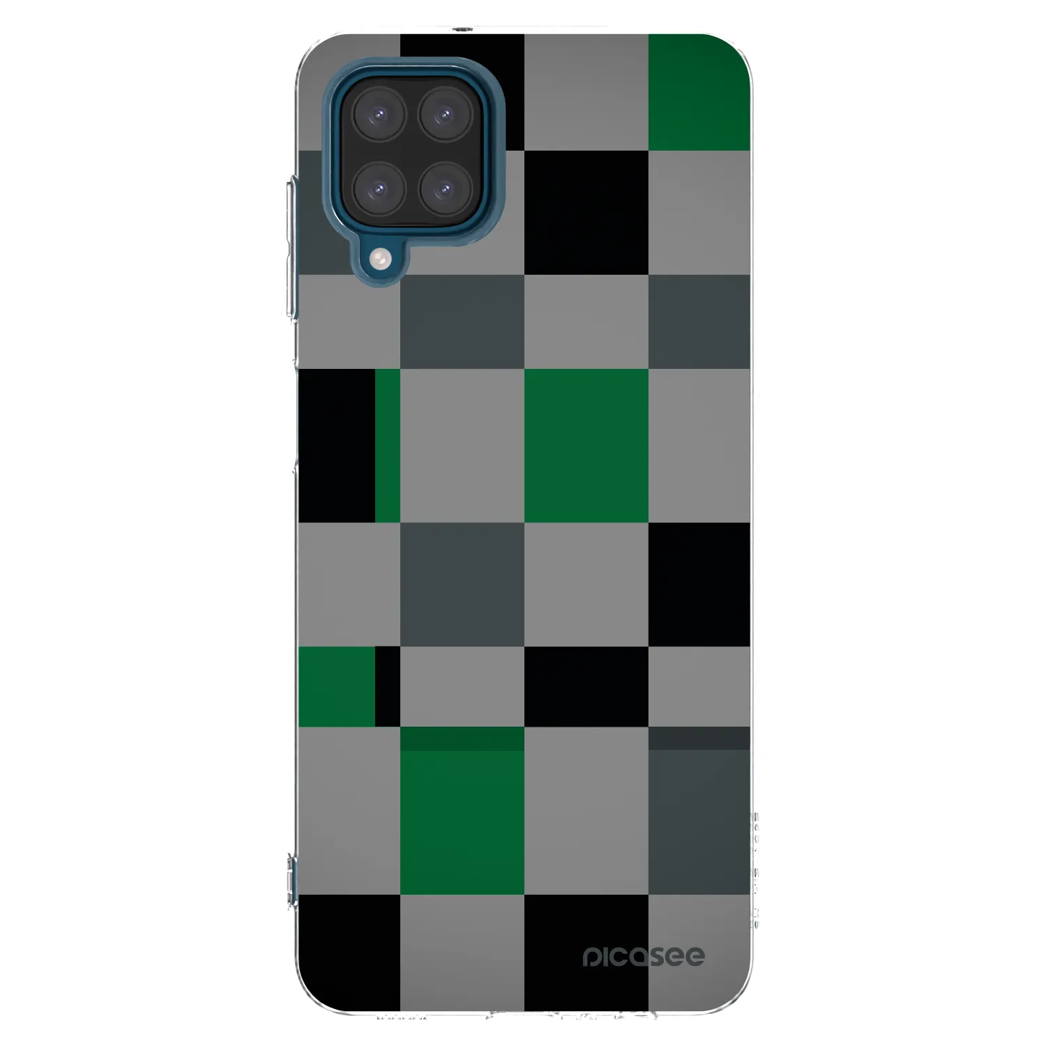 Picasee husă transparentă din silicon pentru Samsung Galaxy A12 A125F - Block Grid