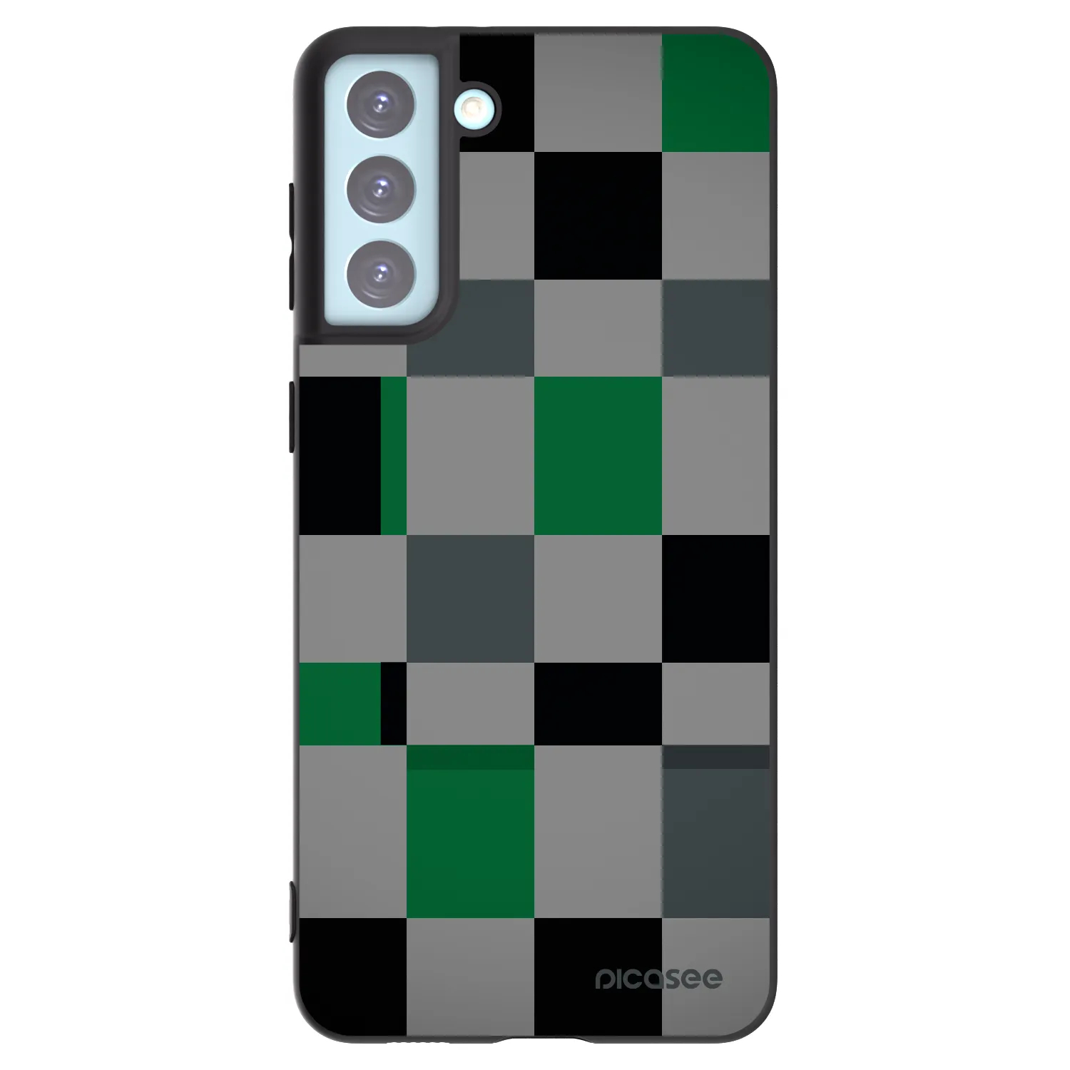 Picasee husă neagră din silicon pentru Samsung Galaxy S21+ 5G G996F - Block Grid