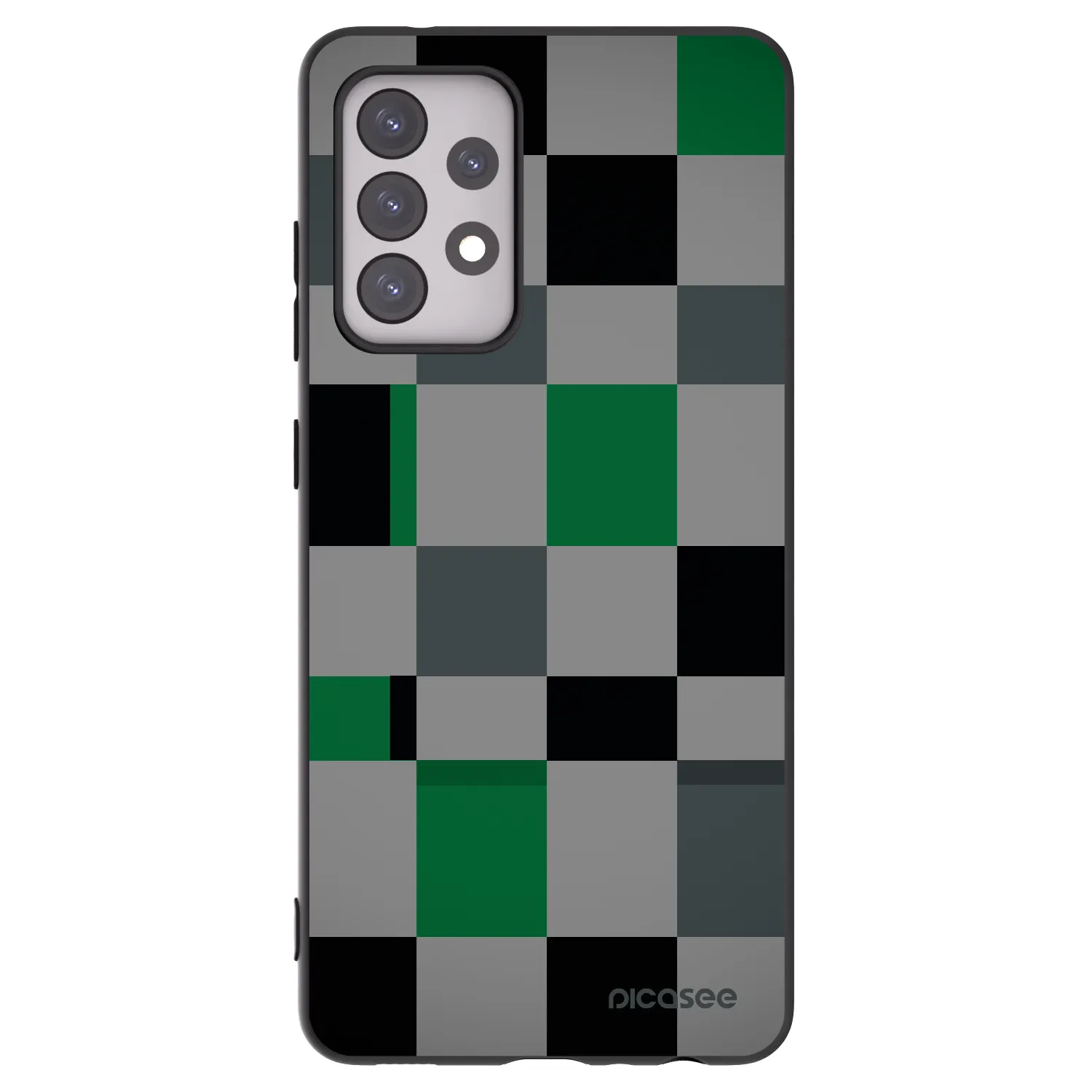Picasee husă neagră din silicon pentru Samsung Galaxy A52 5G A525F - Block Grid