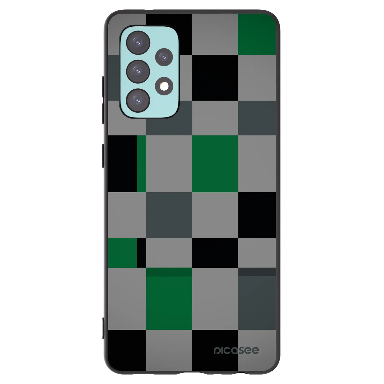 Picasee husă neagră din silicon pentru Samsung Galaxy A72 A725F - Block Grid