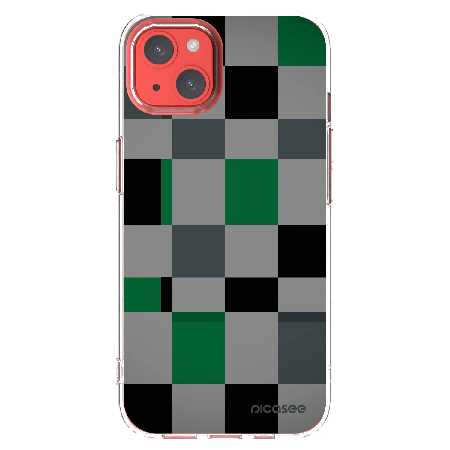 Picasee husă transparentă din silicon pentru Apple iPhone 13 - Block Grid