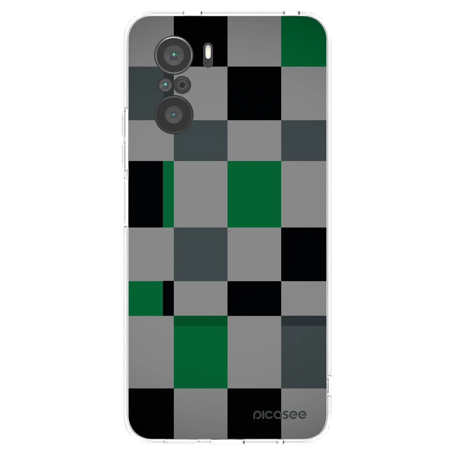 Picasee husă transparentă din silicon pentru Xiaomi Poco F3 - Block Grid