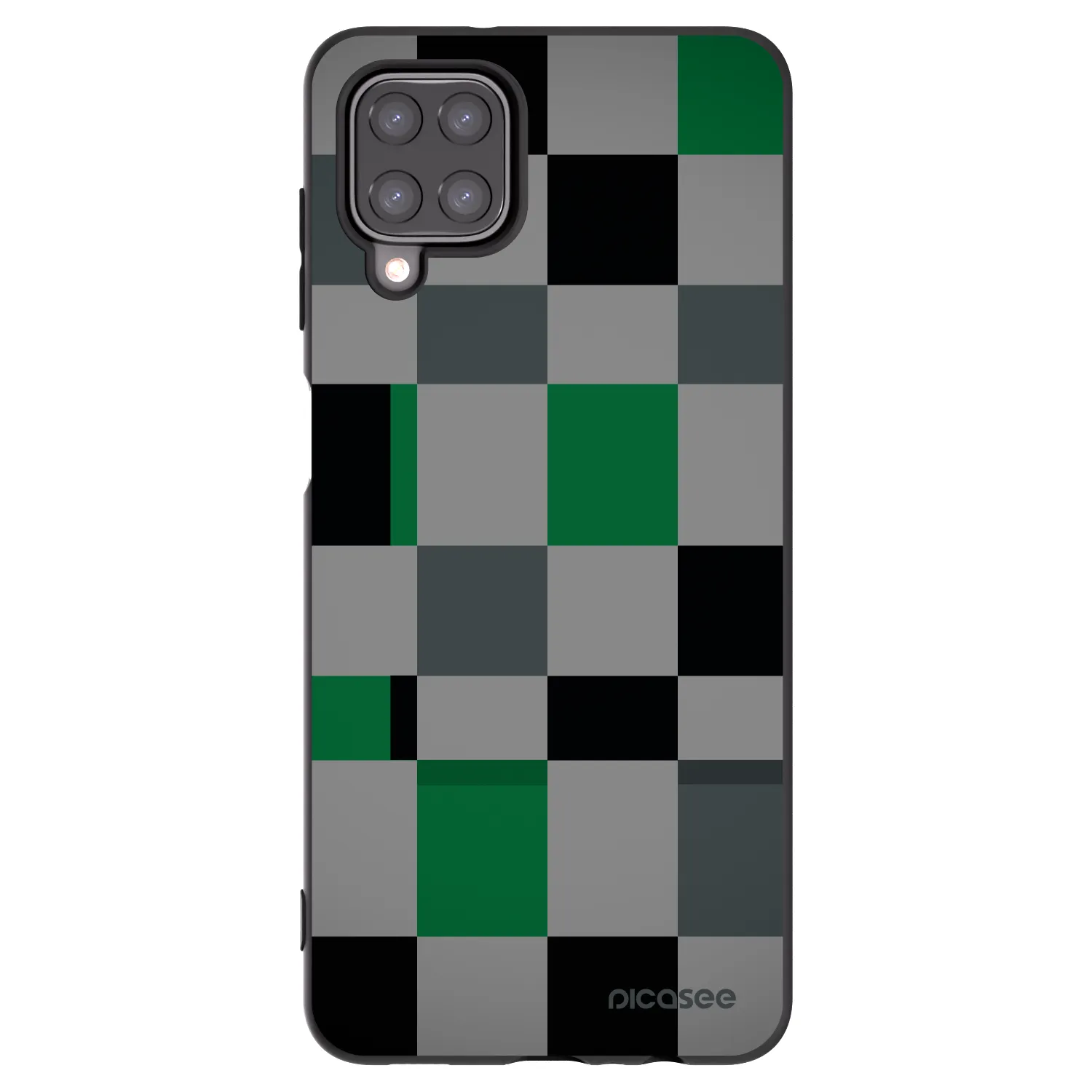 Picasee husă neagră din silicon pentru Samsung Galaxy M12 M127F - Block Grid