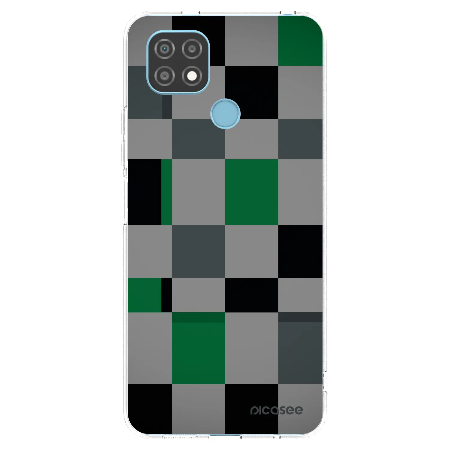 Picasee husă transparentă din silicon pentru Realme C21 - Block Grid