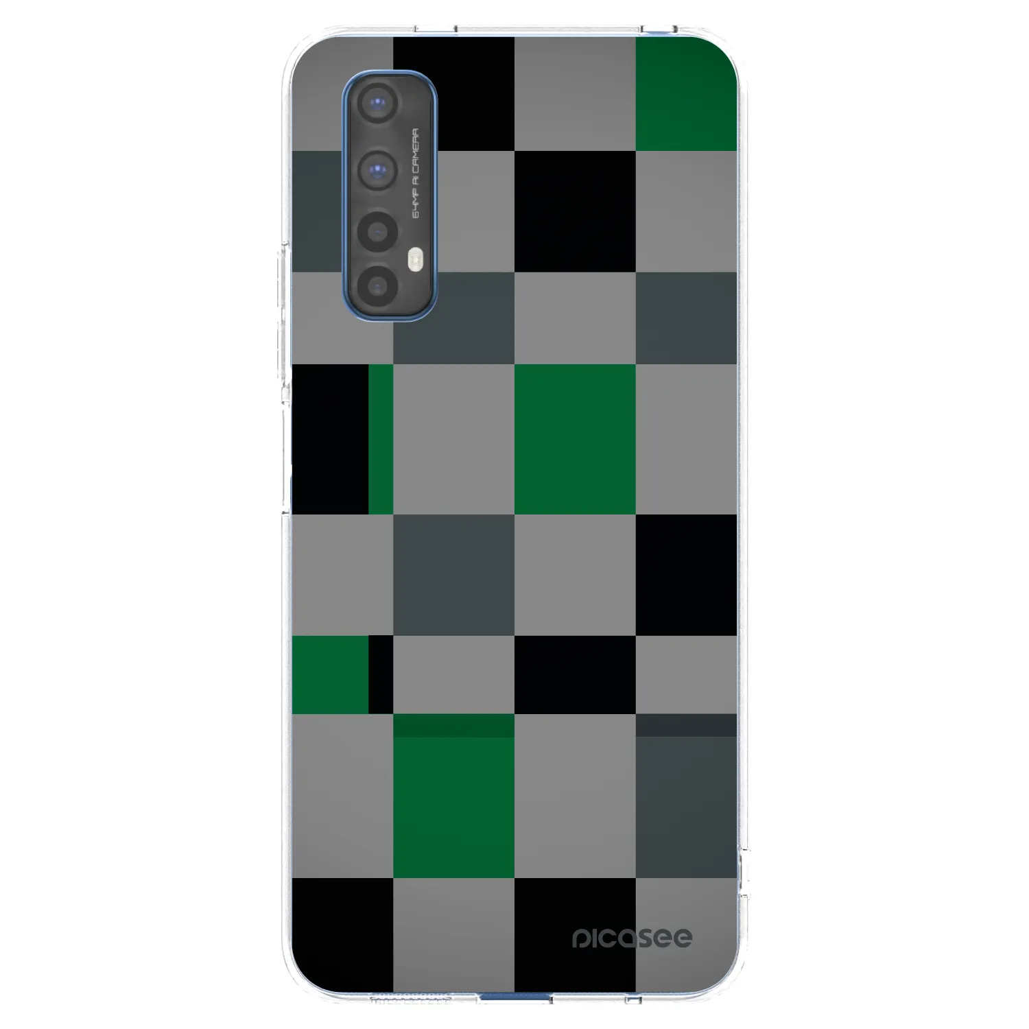 Picasee husă transparentă din silicon pentru Realme 7 - Block Grid