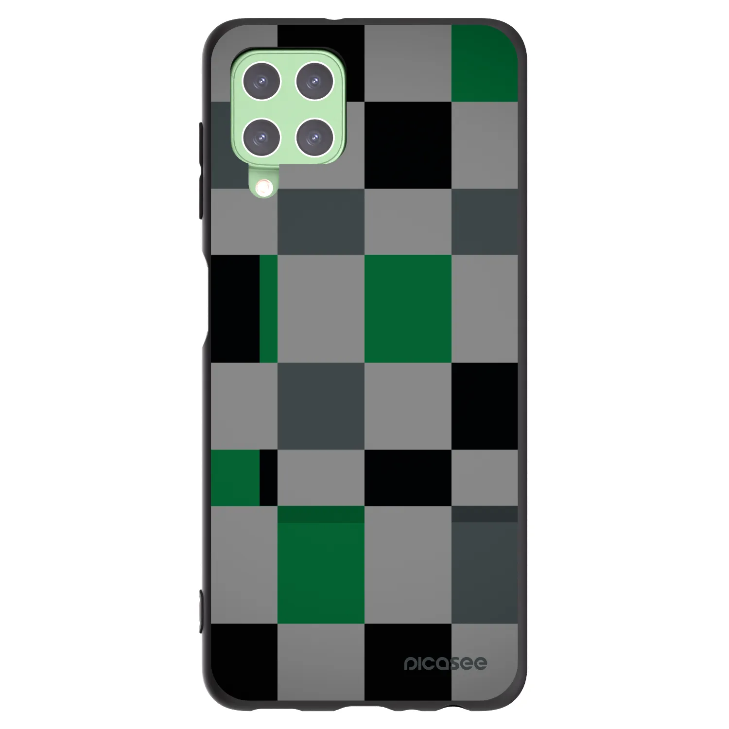 Picasee husă neagră din silicon pentru Samsung Galaxy A22 A225F 4G - Block Grid