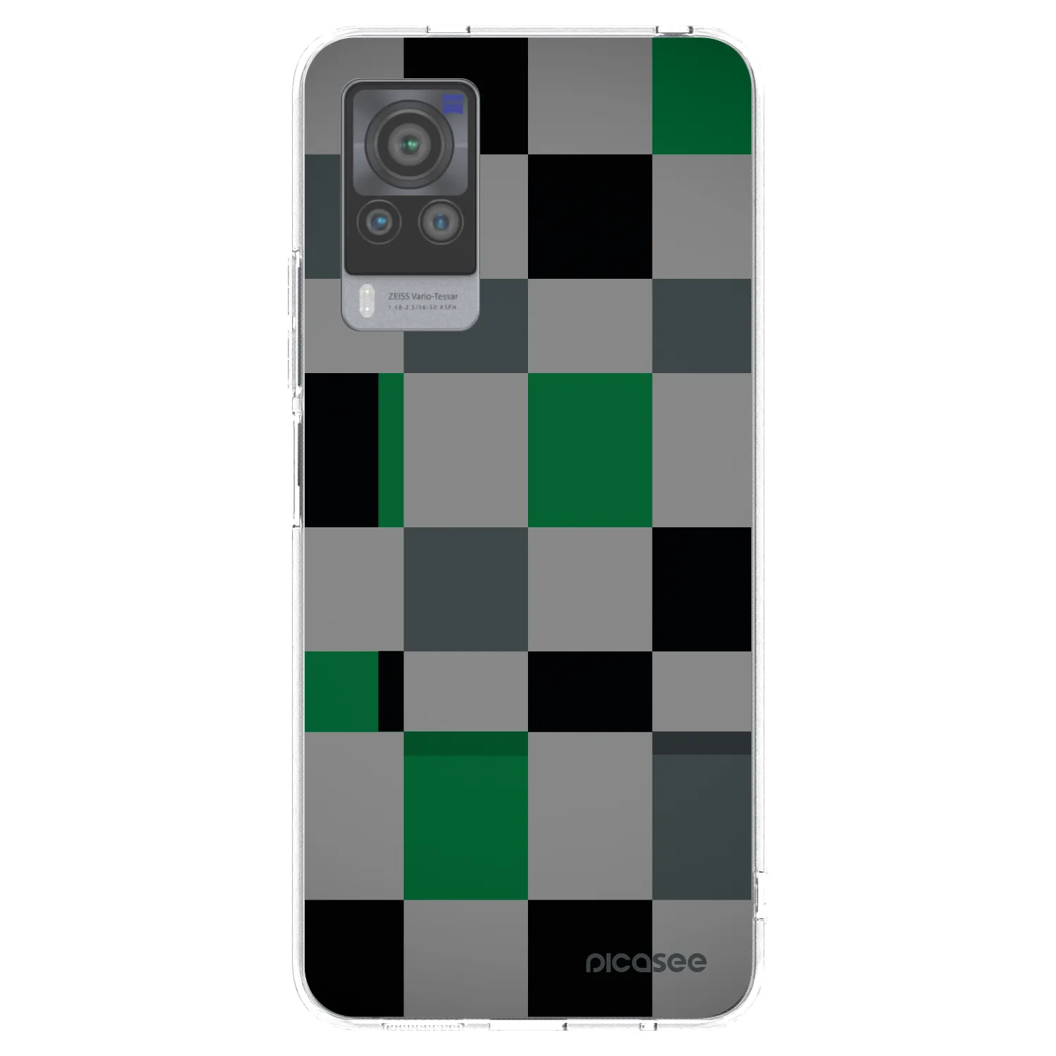 Picasee husă transparentă din silicon pentru Vivo X60 Pro 5G - Block Grid