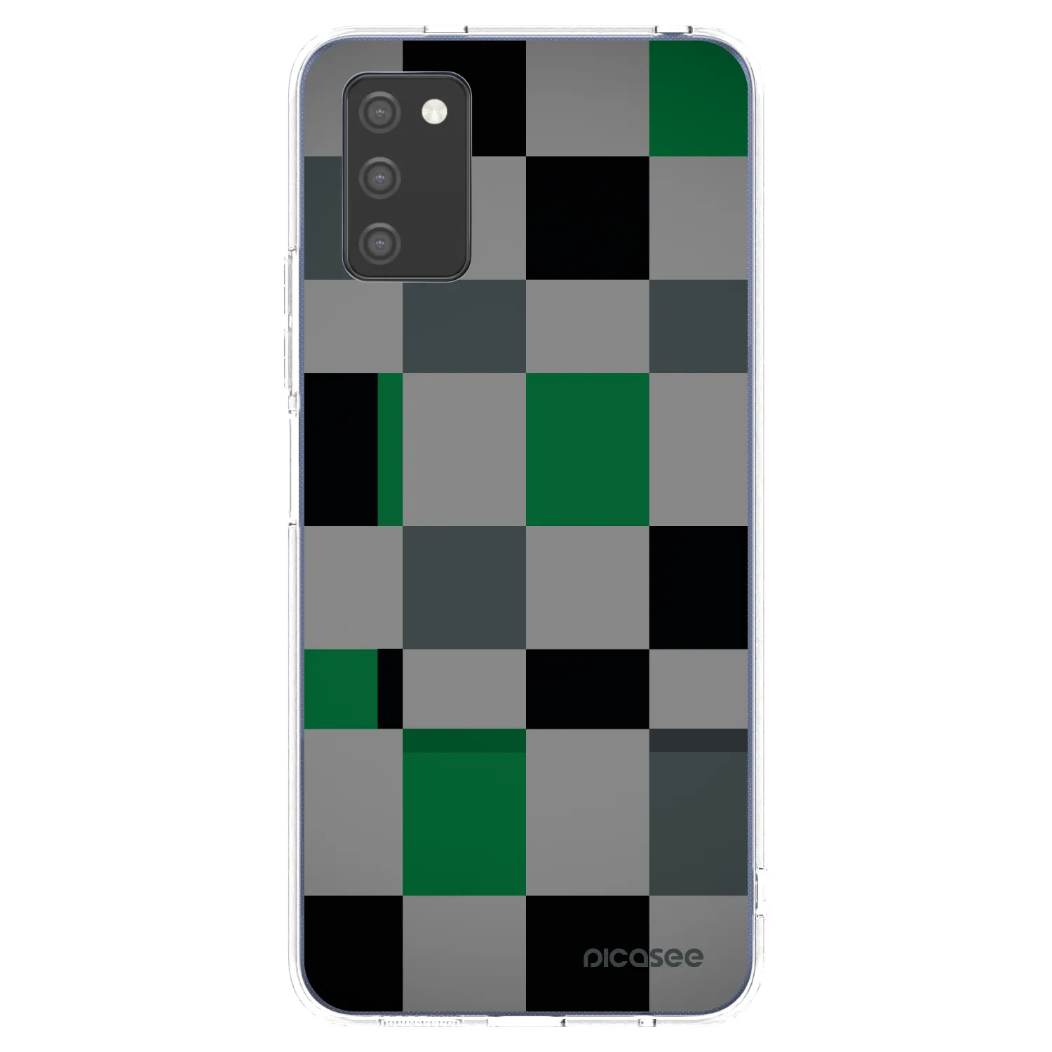 Picasee husă transparentă din silicon pentru Samsung Galaxy A03s A037G - Block Grid