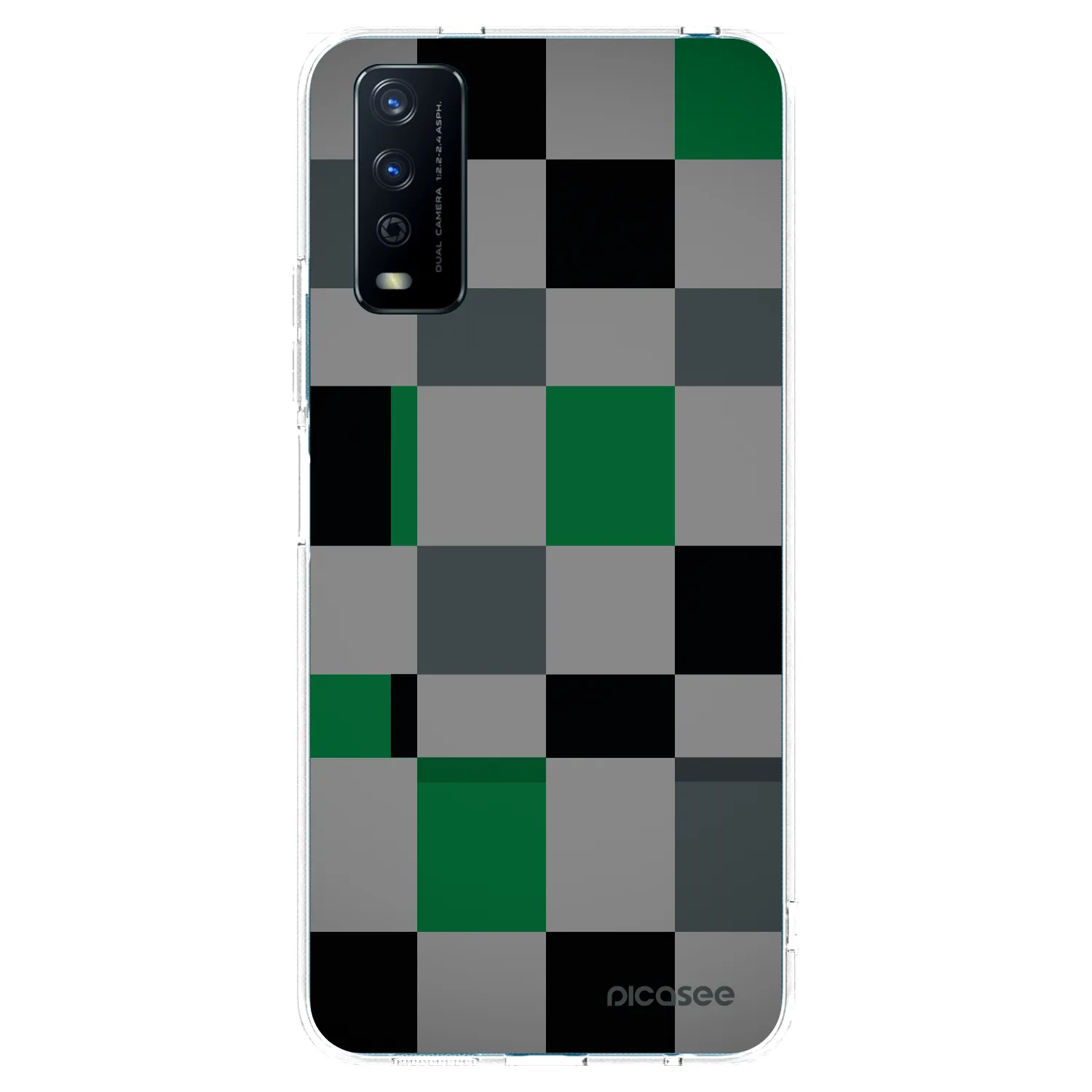 Picasee husă transparentă din silicon pentru Vivo Y11s - Block Grid