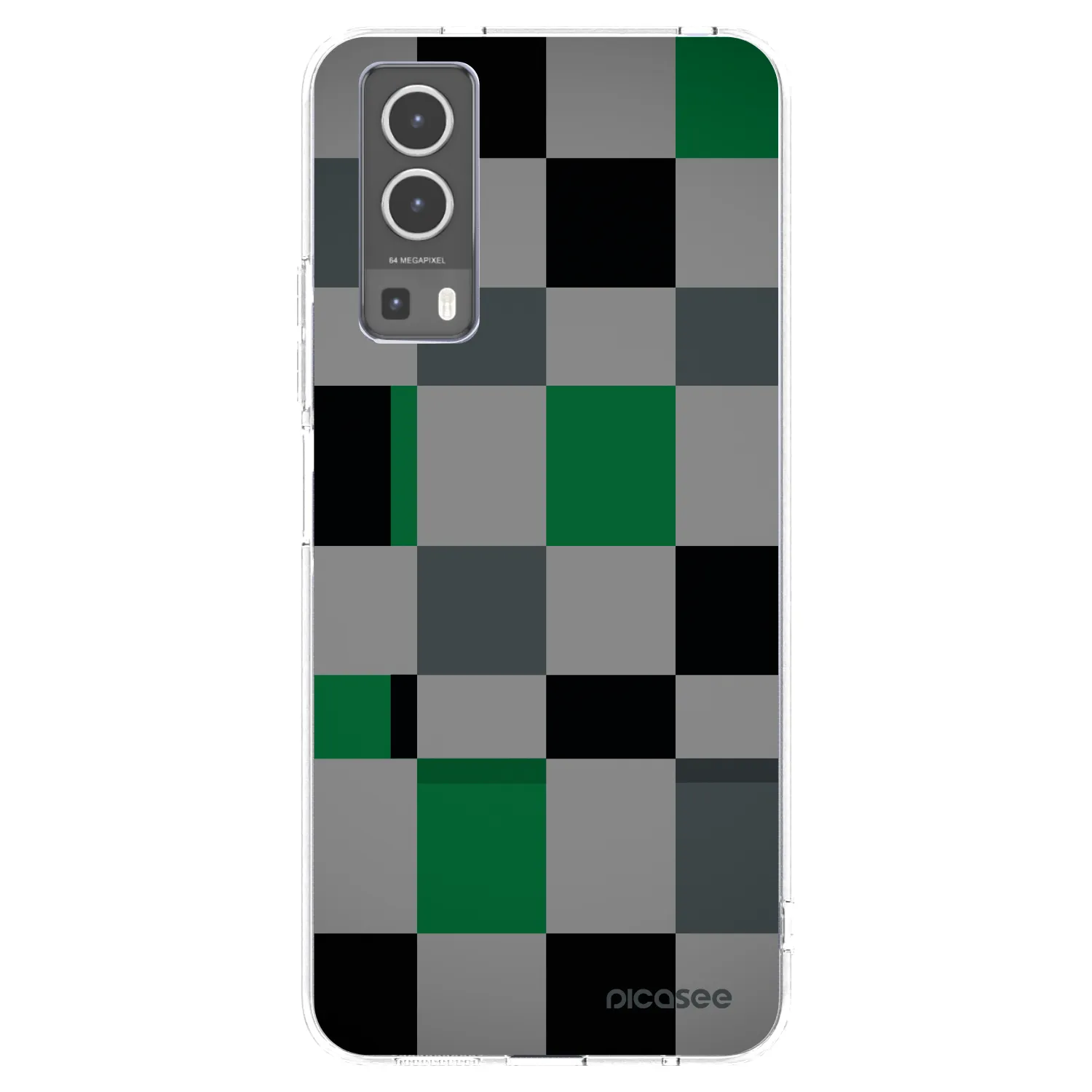 Picasee husă transparentă din silicon pentru Vivo Y72 5G - Block Grid