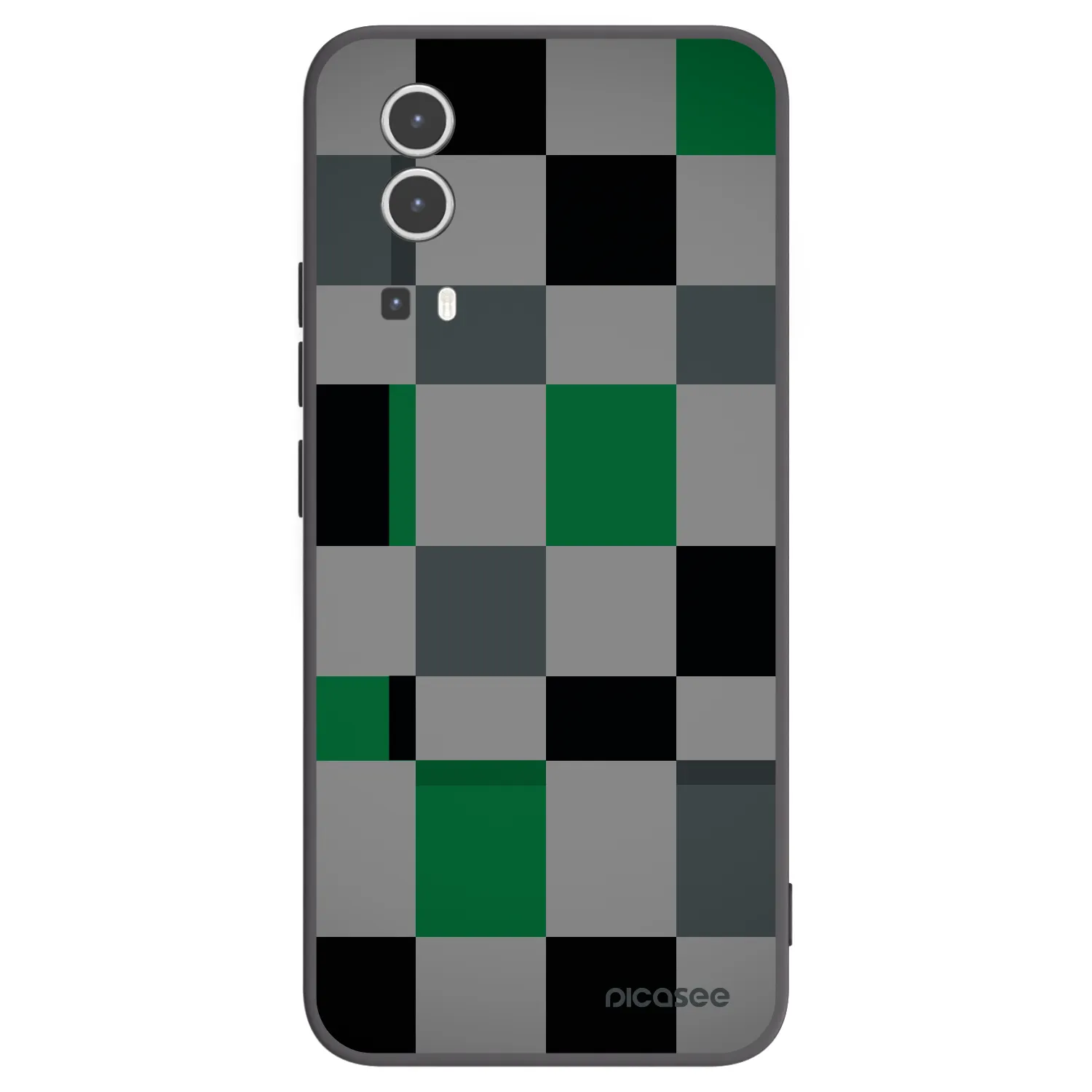 Picasee husă neagră din silicon pentru Vivo Y72 5G - Block Grid
