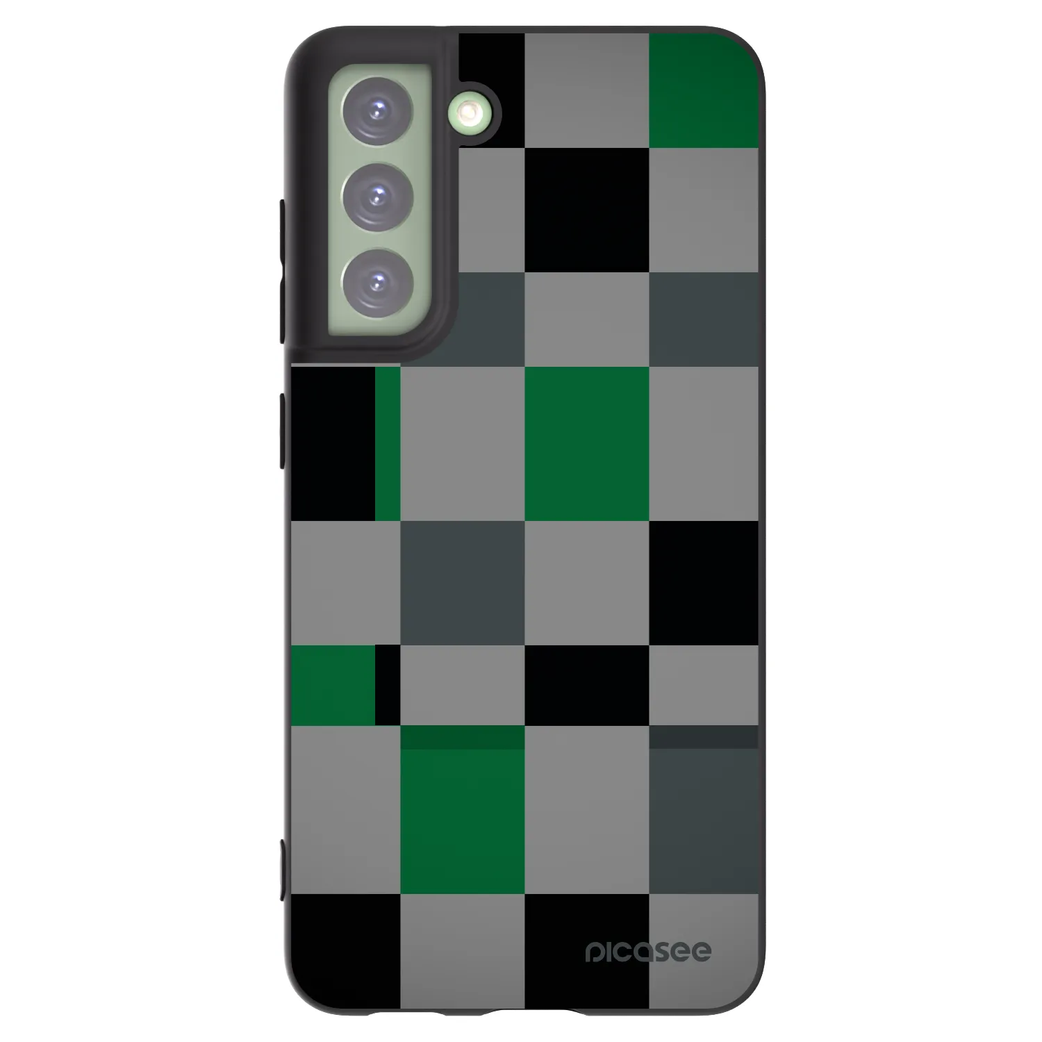 Picasee husă neagră din silicon pentru Samsung Galaxy S21 FE 5G - Block Grid