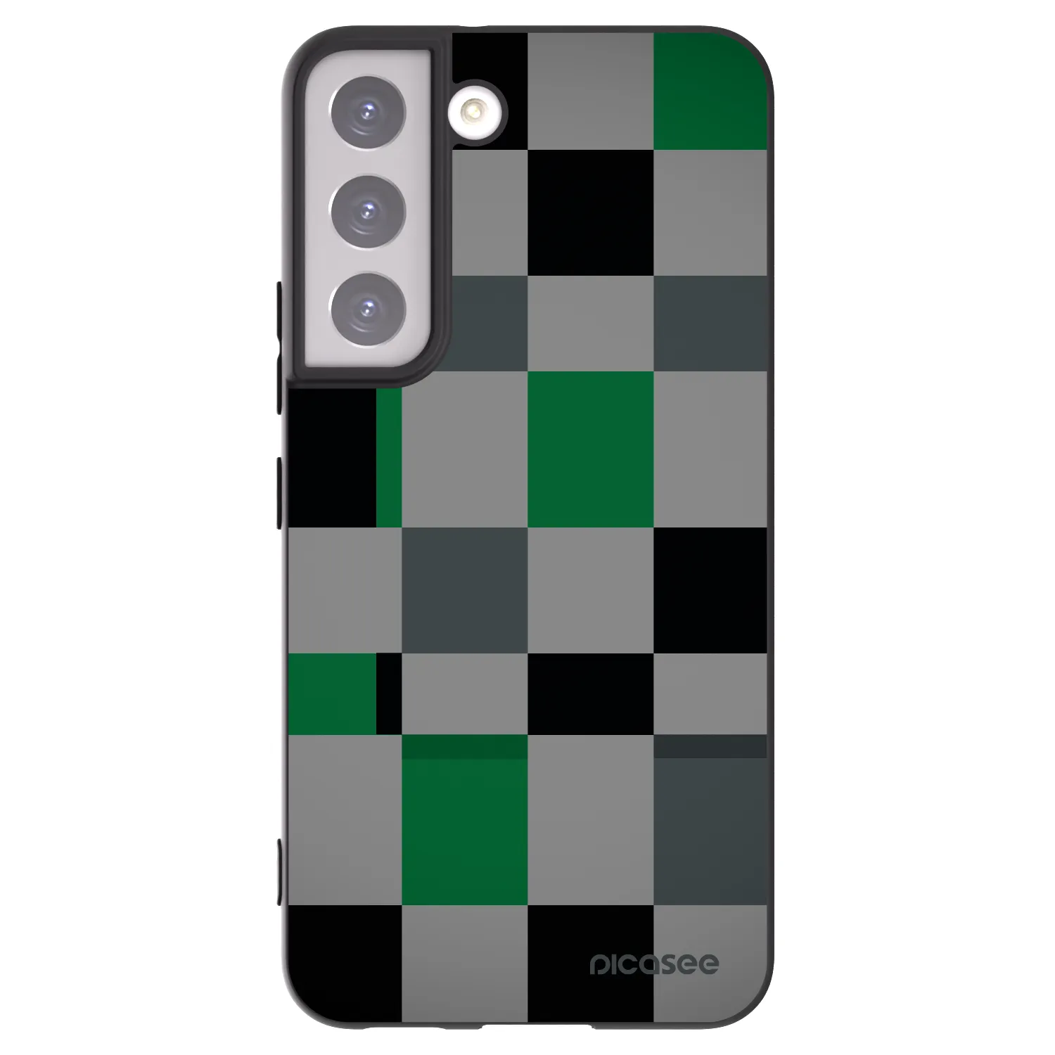 Picasee husă neagră din silicon pentru Samsung Galaxy S22 5G - Block Grid