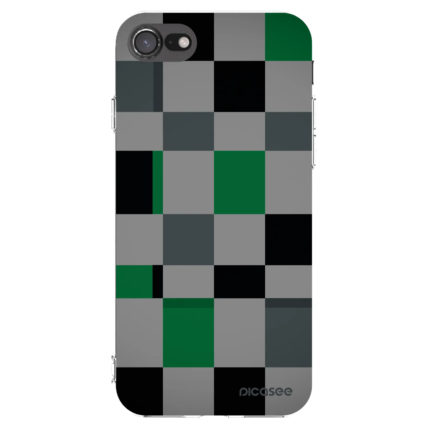 Picasee husă transparentă din silicon pentru Apple iPhone SE 2022 - Block Grid